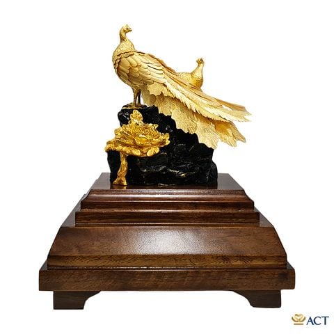 Tượng đôi chim công dát vàng 24k