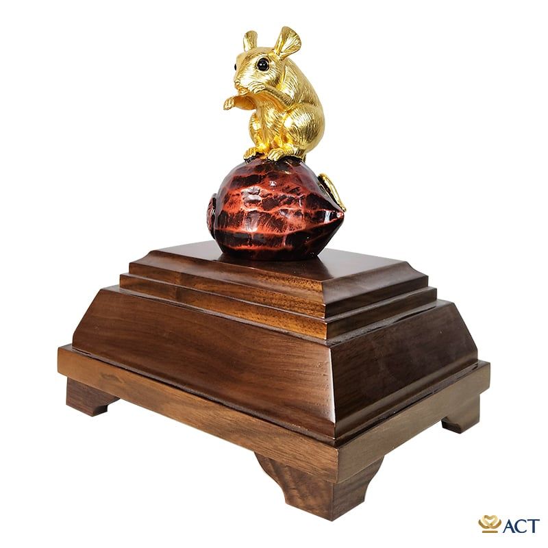 Tượng Chuột dát vàng 24k