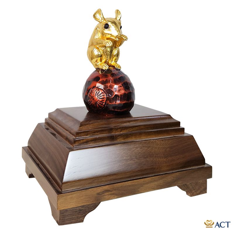 Tượng Chuột dát vàng 24k