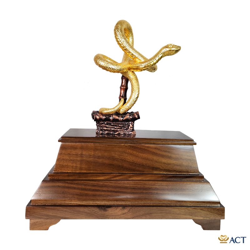 Quà tặng tượng rắn dát vàng 24k ACT GOLD ISO 9001:2015 (mẫu 2)