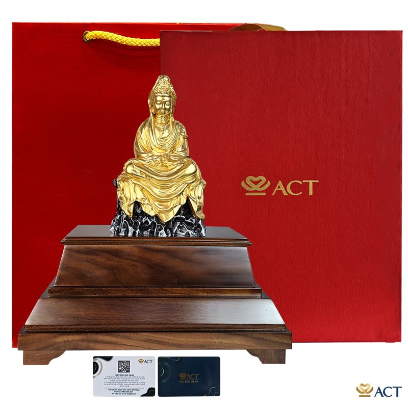 Tượng Quán Thế Âm Bồ Tát dát vàng 24k ACT GOLD ISO 9001:2015