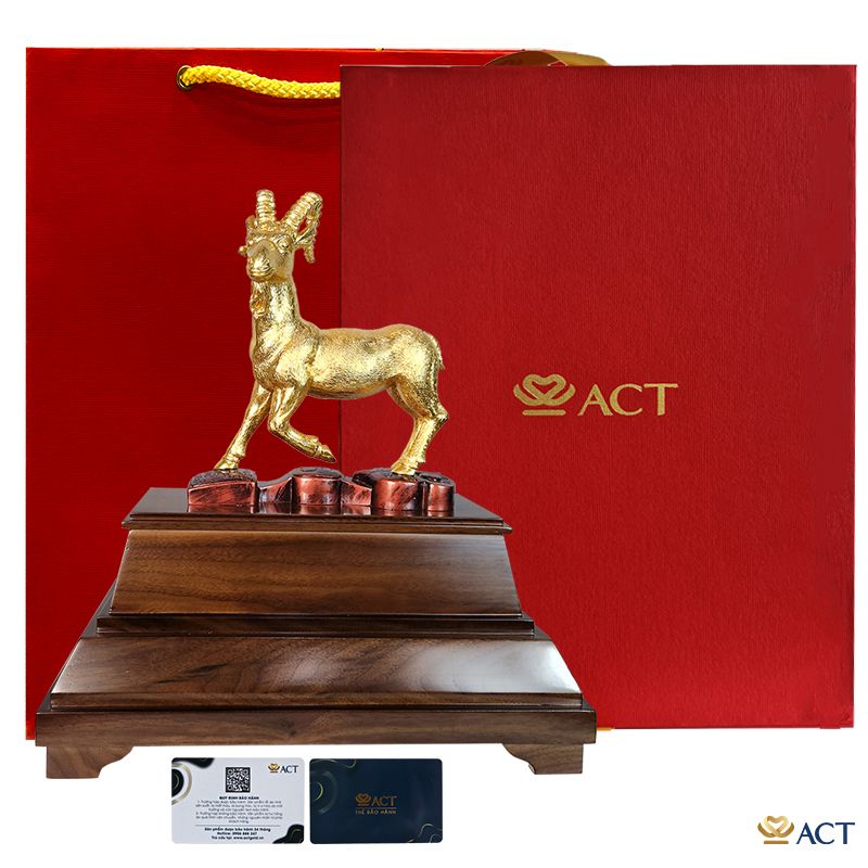 Quà tặng Dê Phú Quý dát vàng 24k ACT GOLD ISO 9001:2015