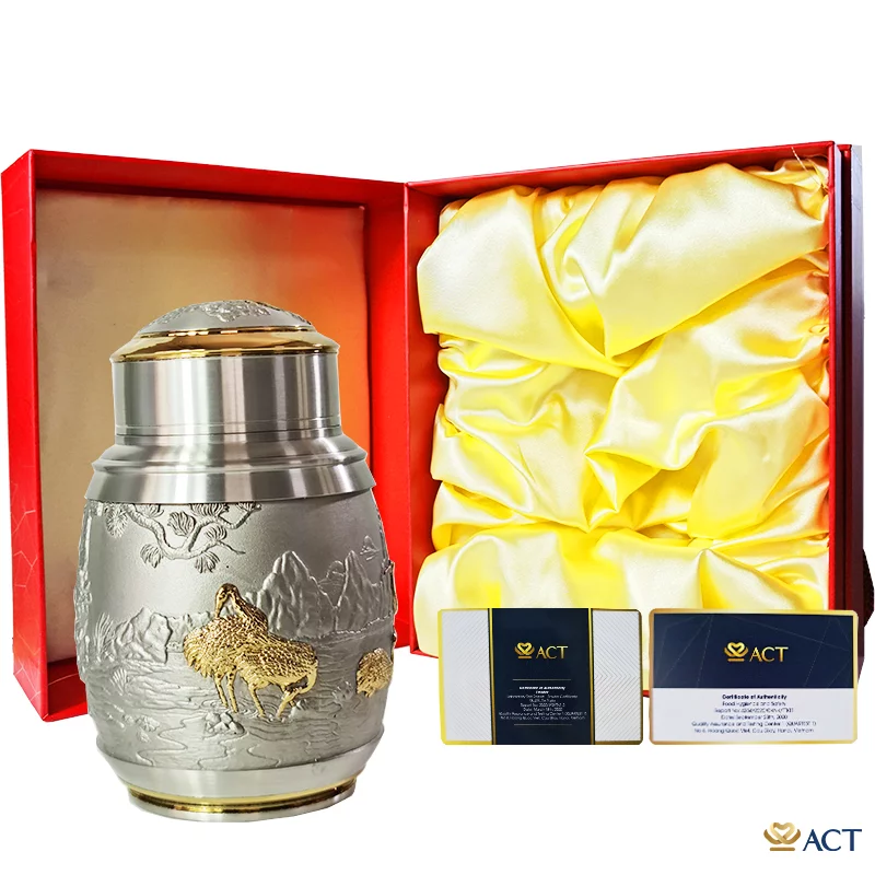 Hộp Trà Tùng Hạc Mạ Vàng 24k
