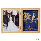 Quà tặng Khung Ảnh Đôi Chim Chào Mào dát vàng 24k (Mẫu 2)