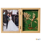 Quà tặng Khung Ảnh Đôi Chim Chào Mào dát vàng 24k (Mẫu 2)