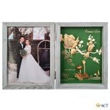 Quà tặng Khung Ảnh Đôi Chim Chào Mào dát vàng 24k (Mẫu 4)