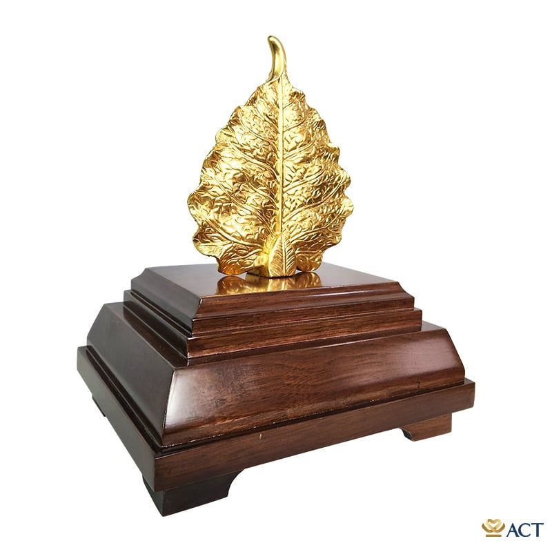 Tượng lá bồ đề dát vàng 24k ACT GOLD ISO 9001:2015 (Mẫu 2)