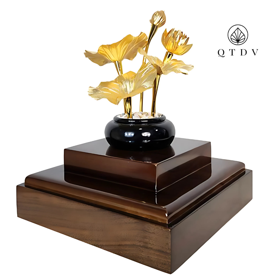 Chậu Sen 5 Cành Dát Vàng 24k