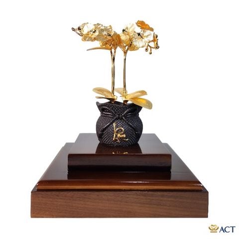Chậu Lan 4 Cành dát vàng 24k