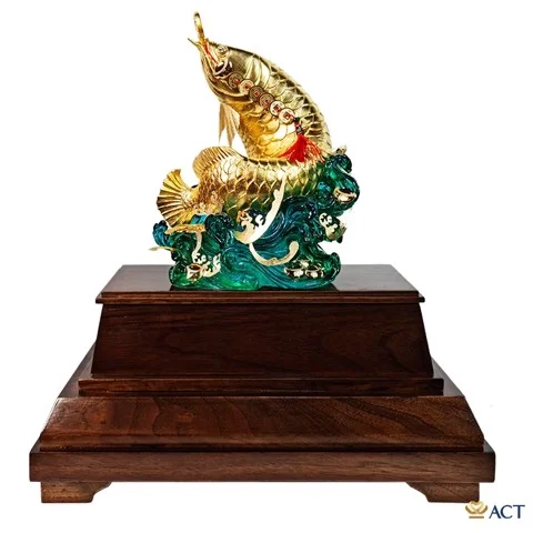 Tượng Cá Rồng dát vàng 24k (Mẫu 4)