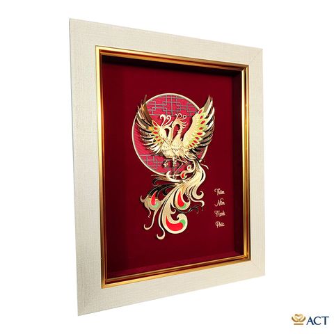Tranh Đôi Chim Công dát vàng 24k