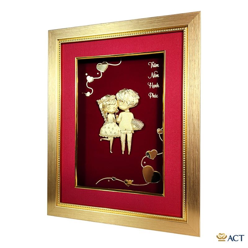 Tranh Cô Dâu Chú Rể dát vàng 24k (Mẫu 4)
