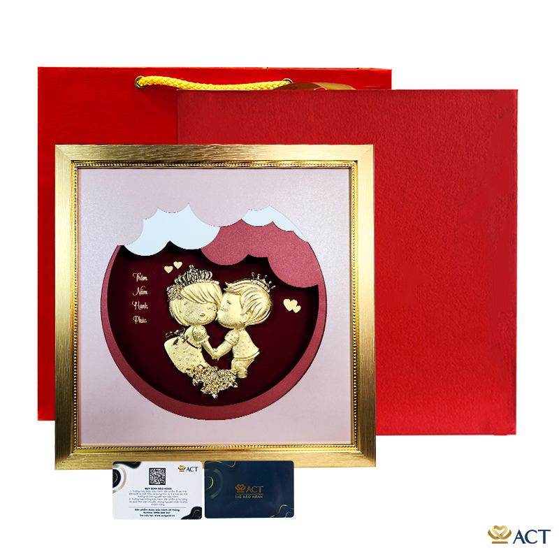 Tranh Đôi Tình Nhân dát vàng 24k