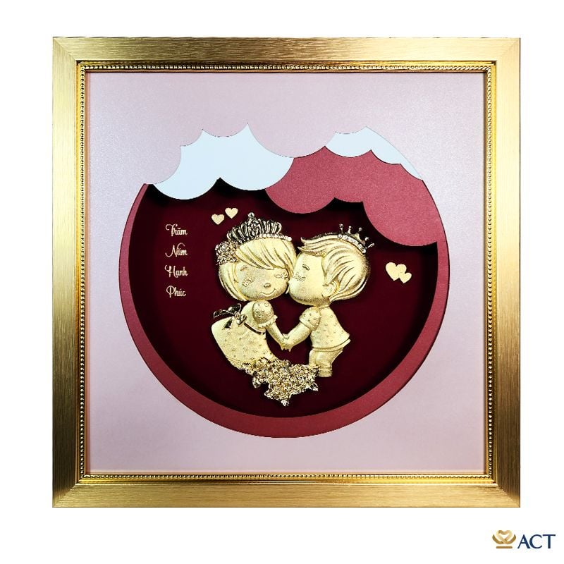 Tranh Đôi Tình Nhân dát vàng 24k