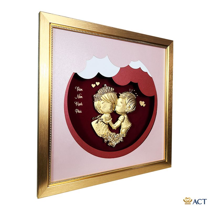 Tranh Đôi Tình Nhân dát vàng 24k