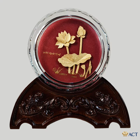 Chặn Giấy Hoa Sen Pha Lê Dát vàng 24k