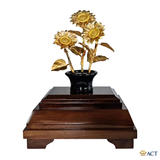 Quà tặng Chậu Hướng Dương dát vàng 24k