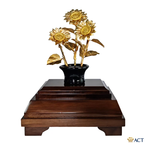 Chậu Hướng Dương dát vàng 24k