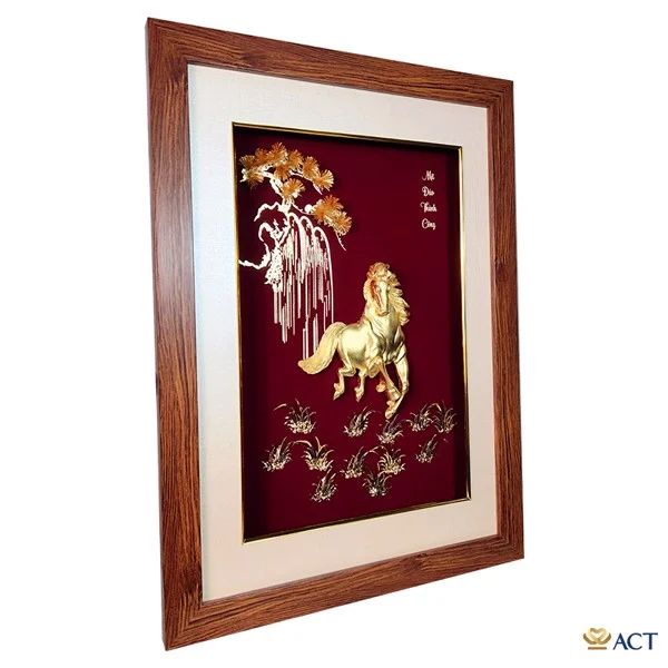 Tranh Ngựa dát vàng 24k (Mẫu 3)