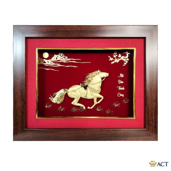 Tranh Ngựa dát vàng 24k