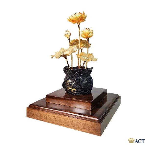 chậu sen dát vàng