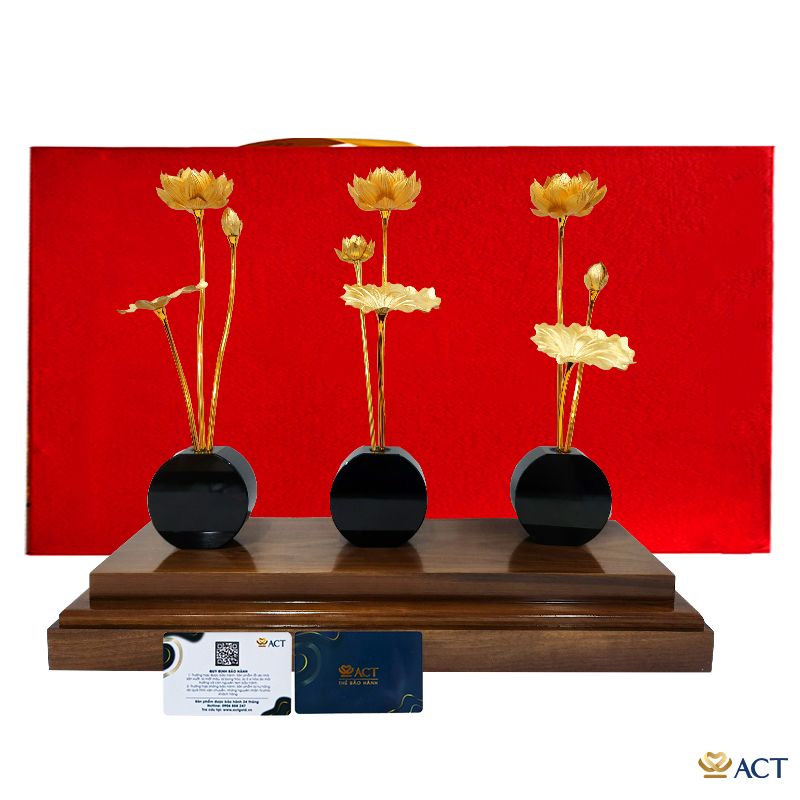 Hồ Sen 9 Nhánh dát vàng 24k