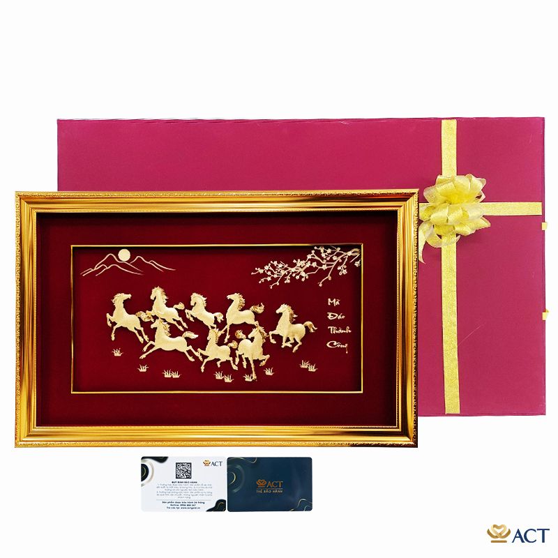 Tranh Bát Mã dát vàng 24k ACT GOLD ISO 9001:2015