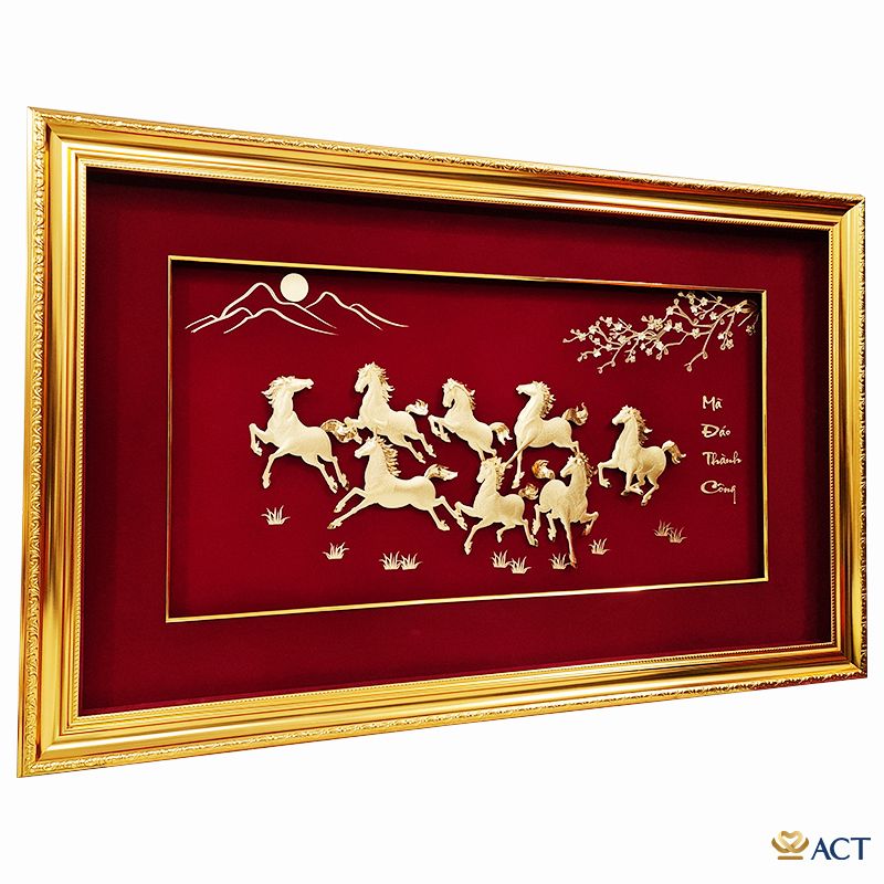 Tranh Bát Mã dát vàng 24k ACT GOLD ISO 9001:2015