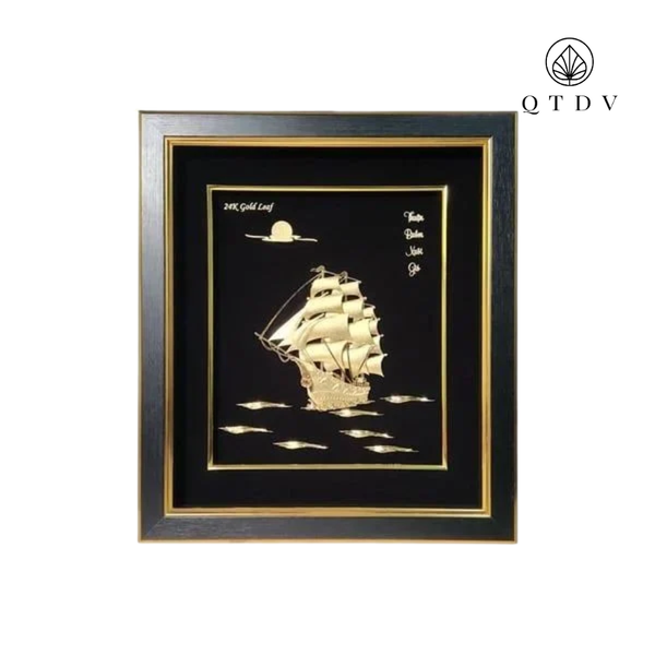 Tranh thuyền dát vàng 24k