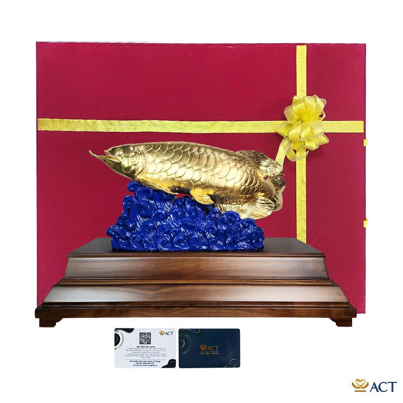 Tượng Cá Rồng dát vàng 24k (Mẫu 3)
