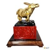 Quà tặng Tượng Trâu dát vàng 24k (Mẫu 9)