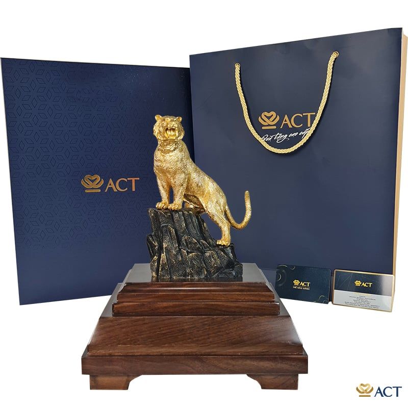 Quà tặng Hổ Phú Quý dát vàng 24k ACT GOLD ISO 9001:2015