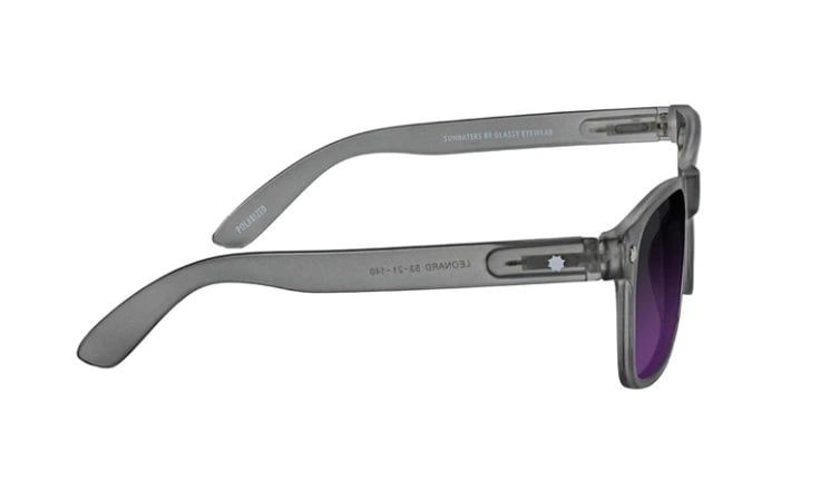  Kính mắt Glassy Leonard Polarized Sunglasses - Matte Transparent Dark Grey/Purple Mirror 