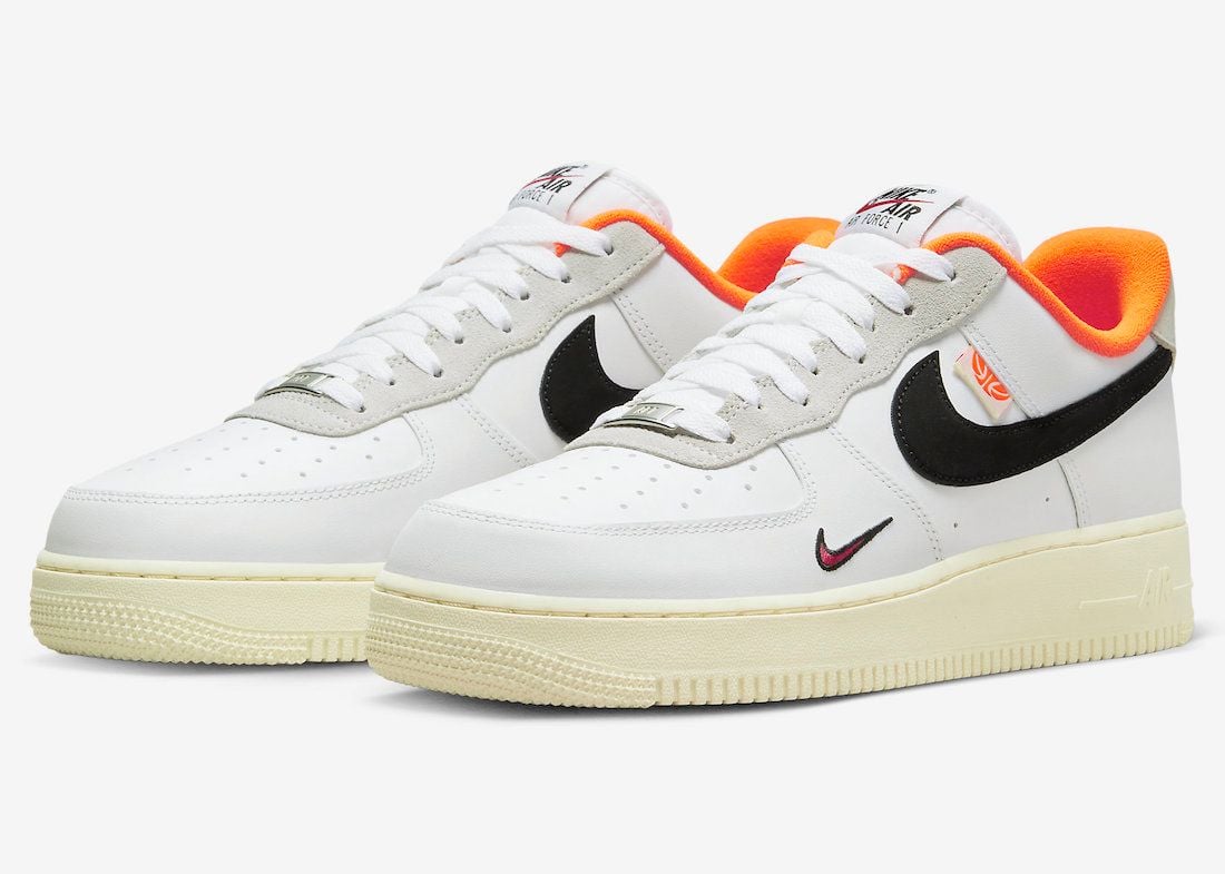  Nike Air Force 1 Low Hoops White Orange 