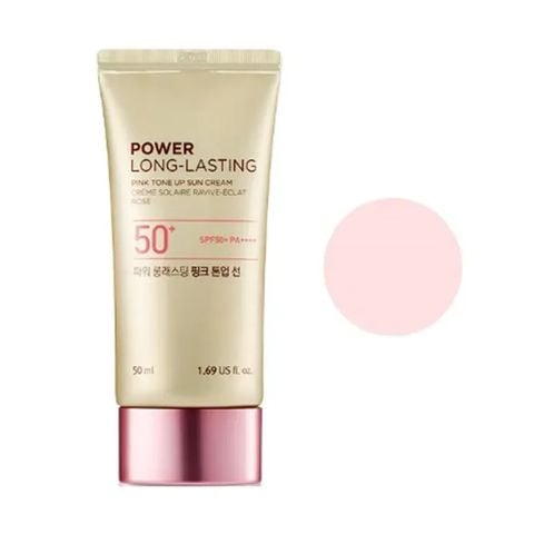 Kem Chống Nắng Nâng Tone Da THE FACE SHOP Power Long Lasting Pink Tone Up Sun Cream Spf50+ Pa++++ 50ml