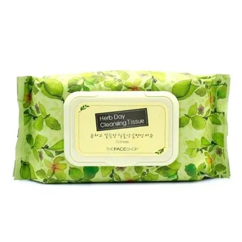 Khăn Giấy Tẩy Trang THE FACE SHOP Herb Day Cleansing Tissue (70Pcs)