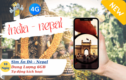 Sim Ấn Độ - Nepal 10 ngày: Tổng 6GB