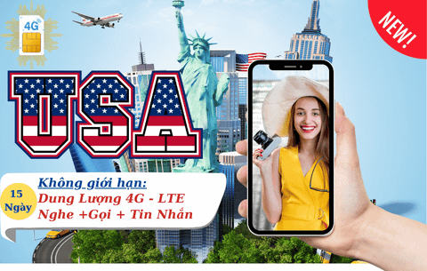 Sim 4G Mỹ - Không giới hạn - 30 ngày