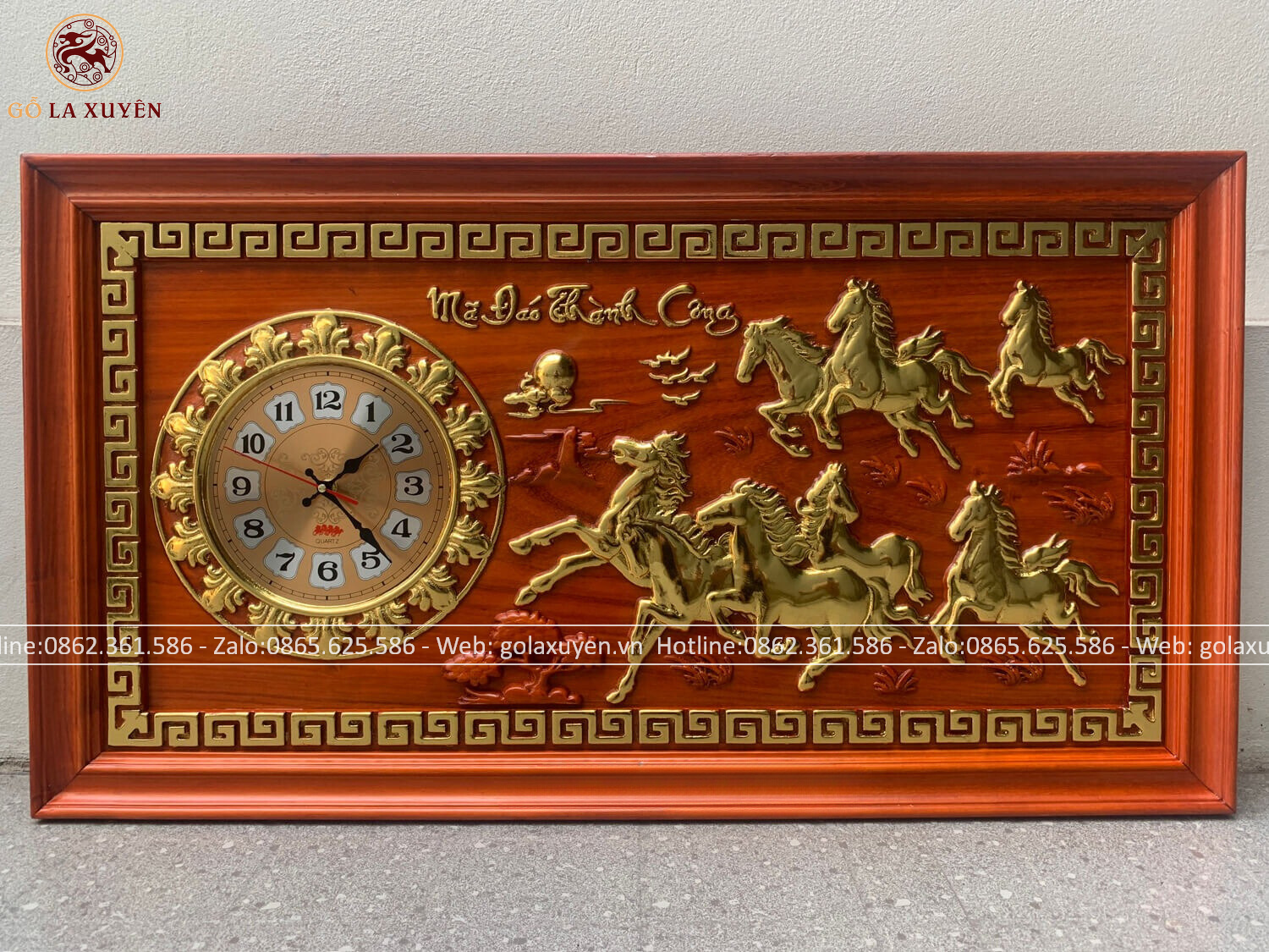 Tranh đồng hồ gỗ hương chữ thư pháp – Tài Lộc – TG282 — Minh Quân Art