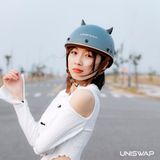  NÓN BẢO HIỂM UNISWAP H1 - XANH BÓNG (NÓN + LƯỠI TRAI + TÚI) 