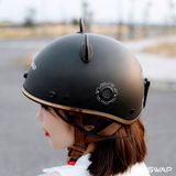  NÓN BẢO HIỂM UNISWAP H1 - ĐEN NHÁM (NÓN + LƯỠI TRAI + TÚI) 