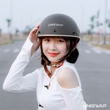  NÓN BẢO HIỂM UNISWAP H1 - ĐEN NHÁM (NÓN + LƯỠI TRAI + TÚI) 