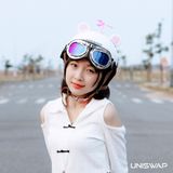  NÓN BẢO HIỂM UNISWAP H1 - TRẮNG BÓNG (NÓN + LƯỠI TRAI + TÚI) 