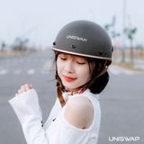  NÓN BẢO HIỂM UNISWAP H1 - ĐEN NHÁM (NÓN + LƯỠI TRAI + TÚI) 