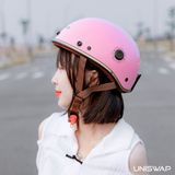  NÓN BẢO HIỂM UNISWAP H1 - HỒNG BÓNG (NÓN + LƯỠI TRAI + TÚI) 