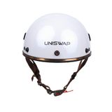  NÓN BẢO HIỂM UNISWAP H1 - TRẮNG BÓNG (NÓN + LƯỠI TRAI + TÚI) 