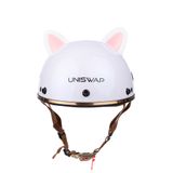  NÓN BẢO HIỂM UNISWAP H1 - TRẮNG BÓNG (NÓN + LƯỠI TRAI + TÚI) 