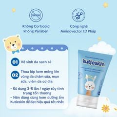 Kem Kutieskin cho trẻ bị chàm sữa, dưỡng ẩm, tái tạo da (màu xanh nhạt) tuýp 30g