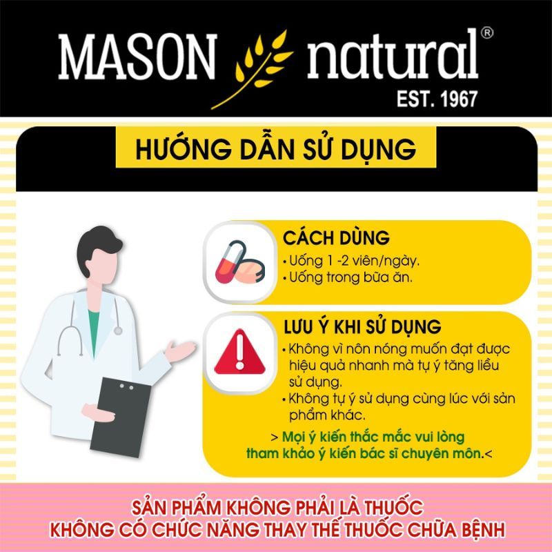 Sắt Ferrous Gluconate Mason - Ngăn ngừa thiếu máu thiếu sắt hiệu quả cho mẹ bầu