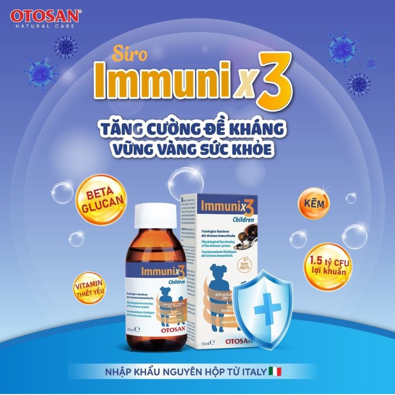 nhathuocvietnhat.vn - Siro Immunix3 Children, công thức độc quyền với Beta Glucan và 1.5 tỷ lợi khuẩn cho hệ miễn dịch khỏe mạnh
